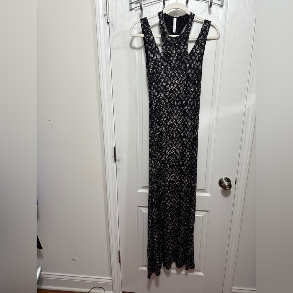 NWT RVCA Rite Moves Maxi Dress Size XS Juniors Black Print Built In Bra Viscose - Picture 1 of 16
